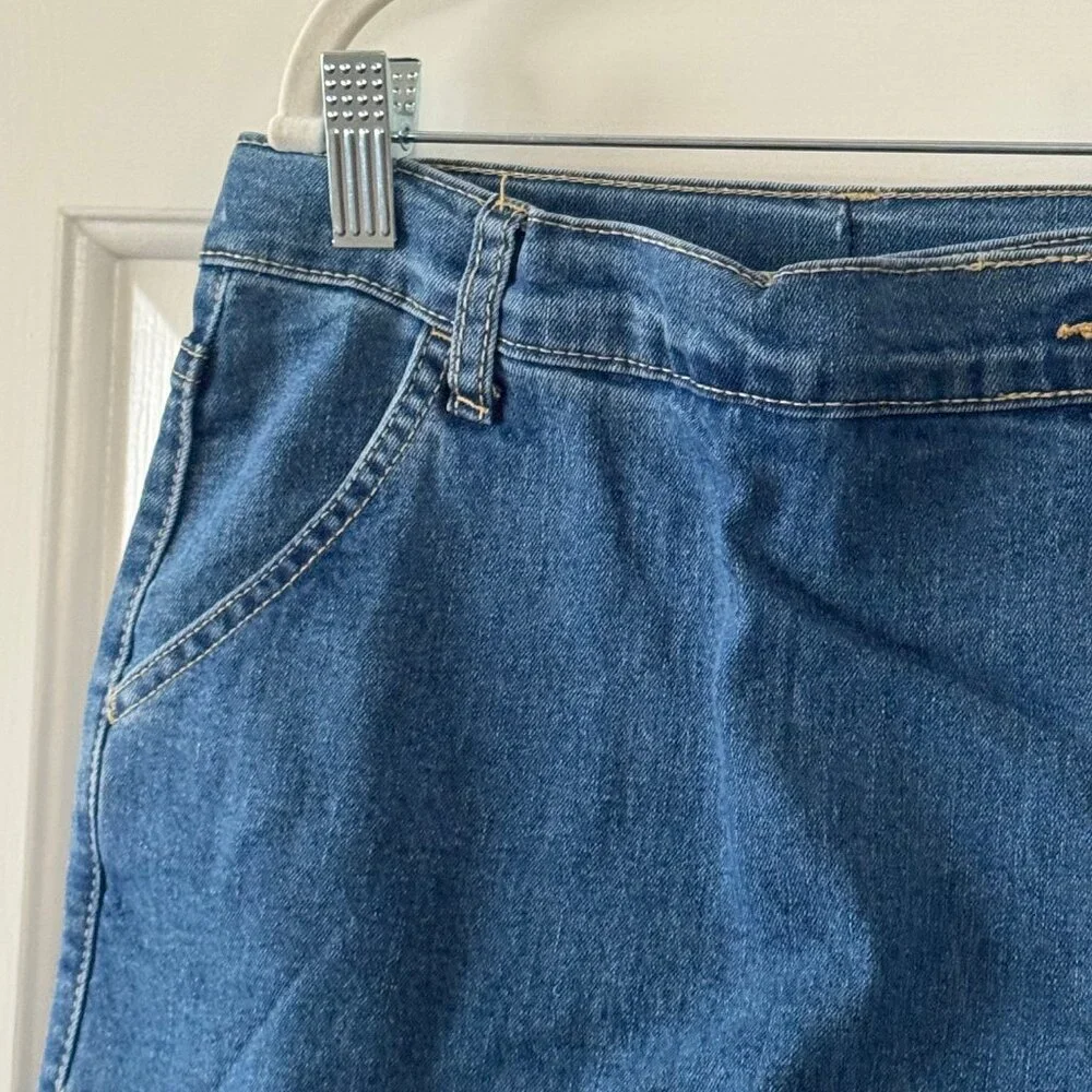 Social Academy Girls Adjustable Waist Medium Wash Wrap Skort Size 10 New